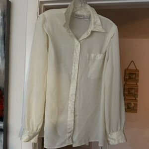 Cream Color Button-Up Blouse